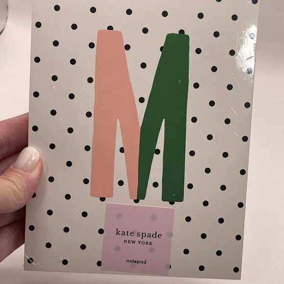 Kate Spade New York Initial M Notepad Paper Pad with 100 Blank Sheets 7" x 4" - Picture 2 of 4